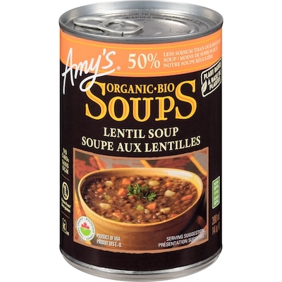 Amys Soupe aux lentilles biologique à faible teneur en sodium 398 ml, 1,51 $/100ml