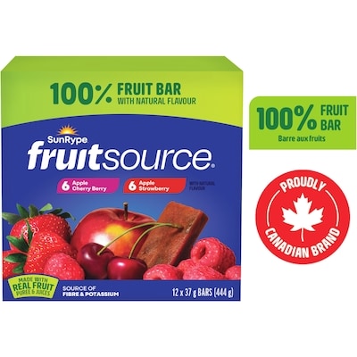 SunRype 100% Fruit Bar Pack 12x37.0 g, $3.26/100g