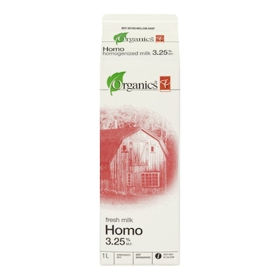 PC Organics Organic Homogenized Milk 1 l, $0.50/100ml