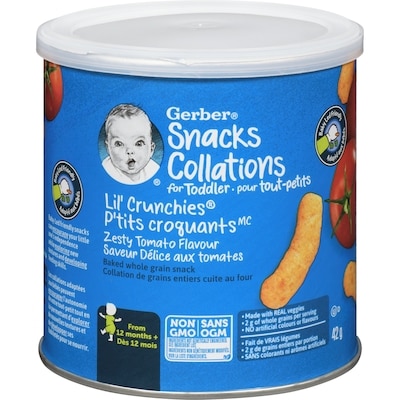 Nestlé Gerber LIL’ CRUNCHIES, Zesty Tomato, Toddler Snacks 42 g, $8.31/100g
