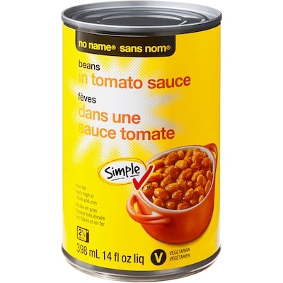 No Name Baked Beans in Tomato Sauce 12x398.0 ml, $0.38/100ml