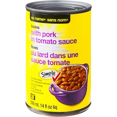 No Name Baked Beans with Pork in Tomato Sauce 12x398.0 ml, $0.33/100ml