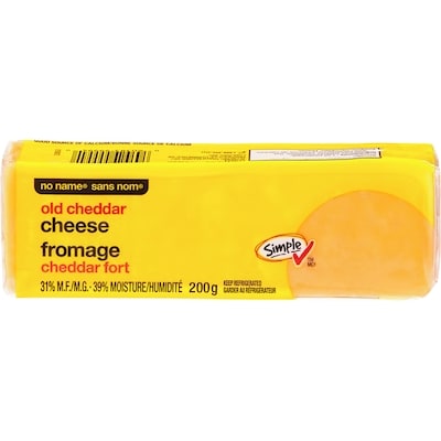 No Name Old Cheddar Cheese 200 g, $2.25/100g