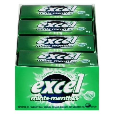 Wrigley’s Gomme à la menthe verte 8x34.0 g, 6,25 $/100g