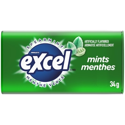 Wrigley's Excel Spearmint Flavoured Mints, 1 Tin 34 g, $8.79/100g