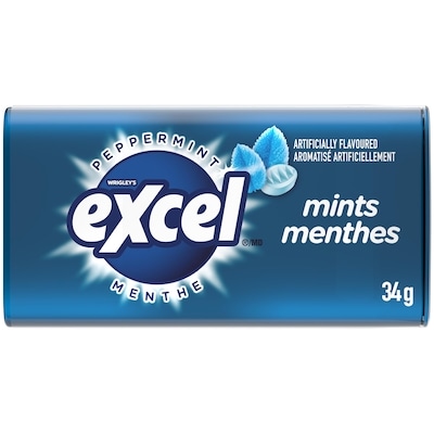 Wrigley's Excel Peppermint Flavoured Mints, 1 Tin 34 g, $10.26/100g