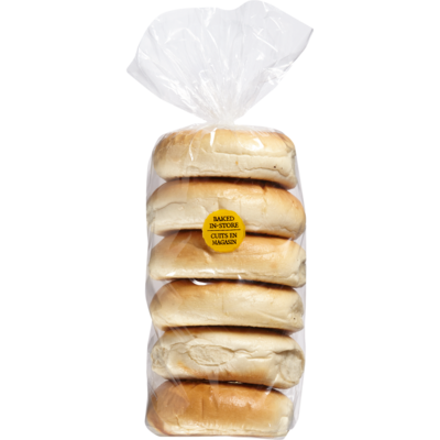 null Bagels, Plain Package of 6 510 g, $0.78/100g