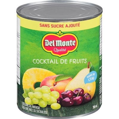 Del Monte Cocktail de fruits sans sucre ajouté 796 ml, 0,63 $/100ml