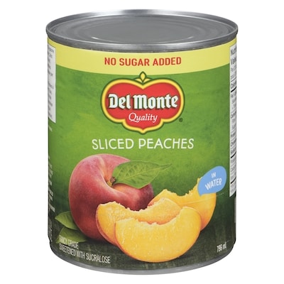 Del Monte No Sugar Added Peach Slices 796 ml, $0.63/100ml
