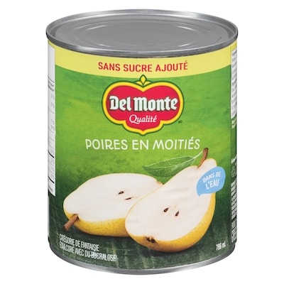 Del Monte Poires en moitiés sans sucre ajouté 796 ml, 0,63 $/100ml