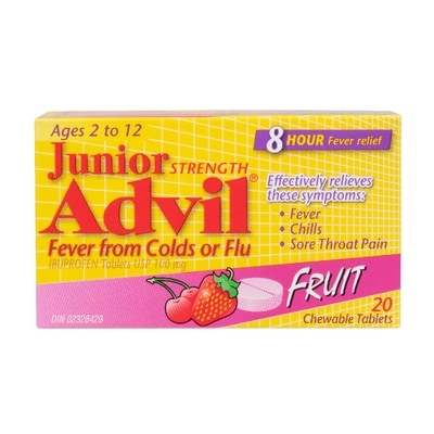 Advil Junior Strength Fever From Cold Or Flu Chewable Tablets, Fruit Flavour, 20 Count 20 ea, $0.60/1ea