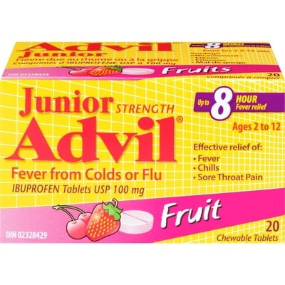 Advil Junior Strength For Fever, Colds or Flu 20 ea, $0.60/1ea