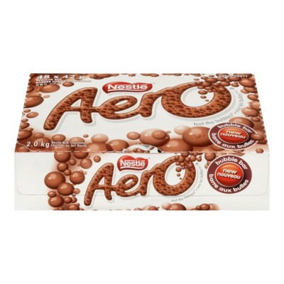 Aero Milk Chocolate Bar  48x42.0 g, $3.57/100g