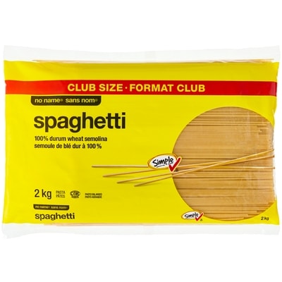 No Name Spaghetti Pasta 2 kg, $0.25/100g