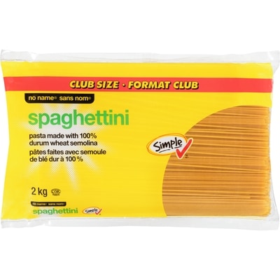 No Name Spaghettini 2 kg, $0.20/100g