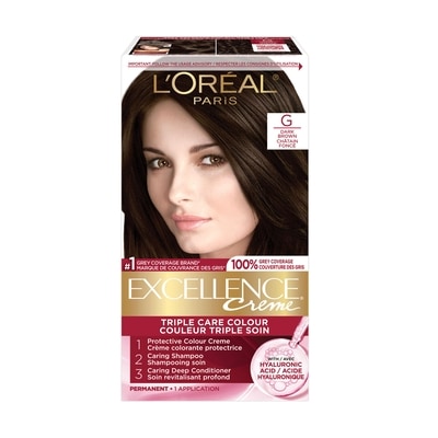 L'Oreal Paris Excellence CrĆØme Hair Dye, Permanent Hair Color G Dark Brown 1 ea, $13.11/1ea