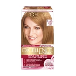 Excellence Crème Hair Dye, Permanent Hair Color C34 Copper Blonde