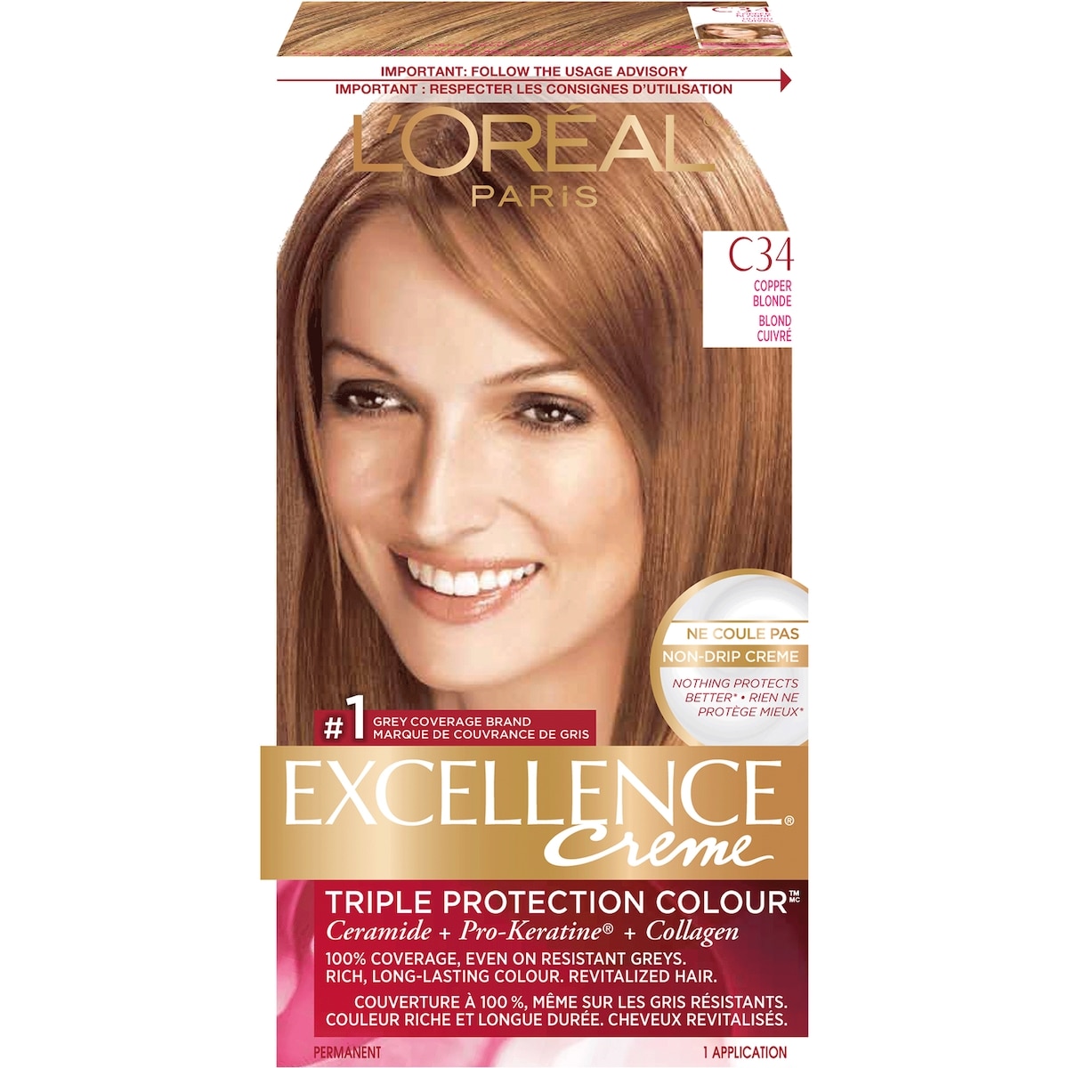 L'Oreal Paris ExcellenceCrème, C34 Copper Blonde 1 ea, $12.51/1ea