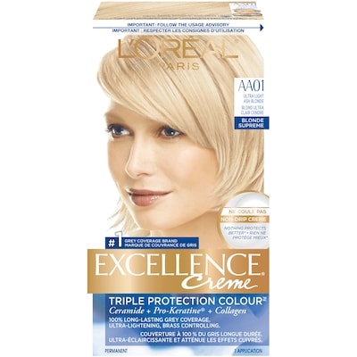 L'Oreal Paris ExcellenceCrème, AA01 Ultra Light Ash Blonde 1 ea, $15.00/1ea