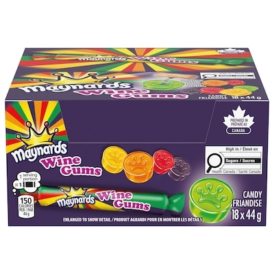 Maynards Wine Gums, Rolls 18x44.0 g, $2.84/100ea