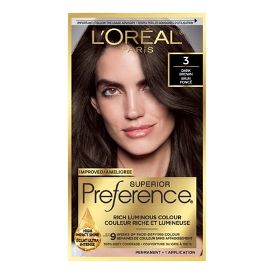 L'Oreal Paris Superior Preference, Permanent Hair Dye Dark Brown 1 ea, $13.00/1ea