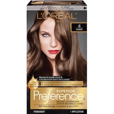 L’Oréal Colorant capillaire Superior Preference nuance 6 châtain clair 1 ea, 19,49 $/1ch