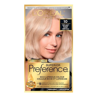 L'Oreal Paris Superior Préférence Permanent Hair Color Very Light Blonde 1 ea, $19.49/1ea