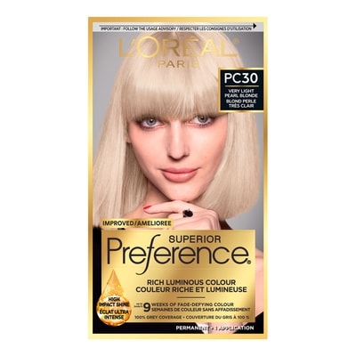 L'Oreal Paris Superior Préférence Permanent Hair Color Very Light Pearl Blonde 1 ea, $19.49/1ea