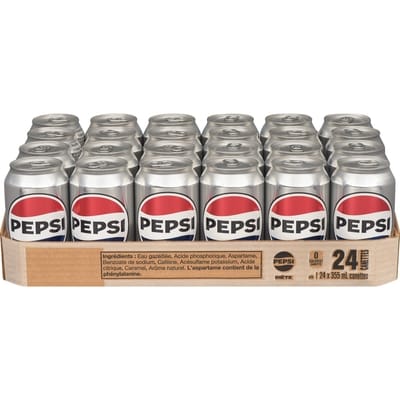 Pepsi Boissons gazeuses Pepsi diète 24x355.0 ml, 0,14 $/100ml