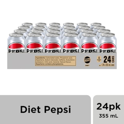 Pepsi Boissons gazeuses Pepsi diète 24x355.0 ml, 0,19 $/100ml
