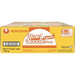 Nong Shim Bowl Noodles, Savory Chicken - 86 g | Your Independent