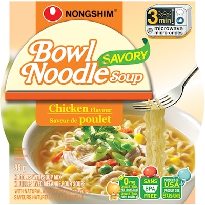Nong Shim Bowl Noodles saveur de poulet 86 g, 1,74 $/100g