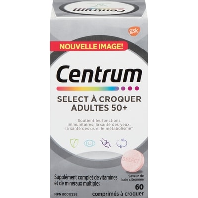 Centrum Select pour 50 ans et plus 60 ea, 0,34 $/1ch
