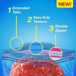 Ziploc Freezer Bags Small, with Grip 'n Seal Technology - 25 ea