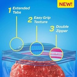 Ziploc Freezer Bags Small, with Grip 'n Seal Technology - 25 ea