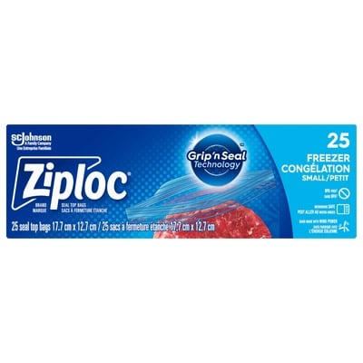 Ziploc Sacs de congélation petit format emballage de 25 25 ea, 0,24 $/1ch