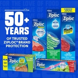 Ziploc Freezer Slider Bags Large, with Power Seal Technology - 10