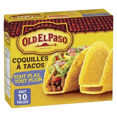 Old El Paso Taco Tout Plein, Tout Plat, Sans gluten, 10 unités 133 g, 3,38 $/100g
