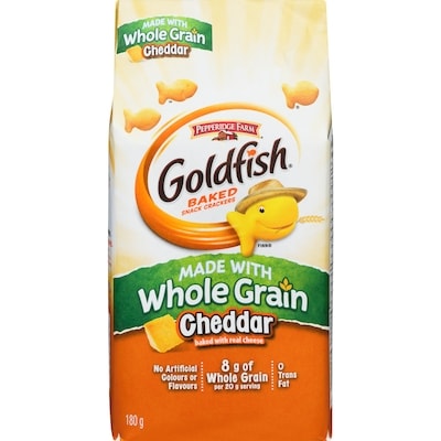 Pepperidge Farm Goldfish  Cheddar made with Whole Grain 180 g, $2.22/100g