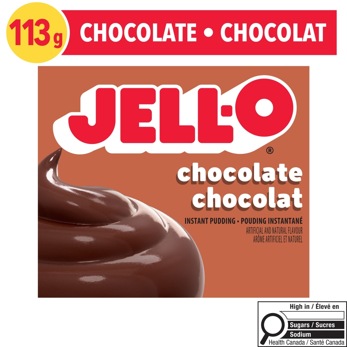 Jell-O Mélange de pouding instantané chocolat, boîte 113 g, 2,20 $/100g