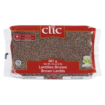 Clic Lentilles brunes 907 g, 0,27 $/100g