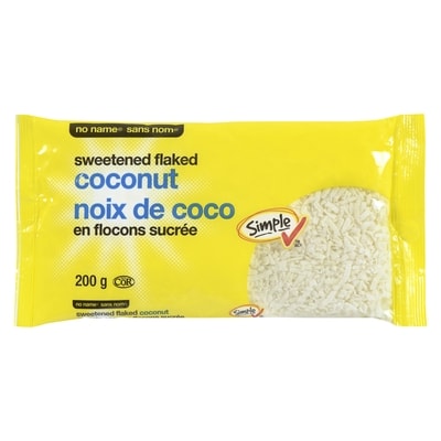 Sans Nom Noix de coco en flocons sucrée 200 g, 1,50 $/100g