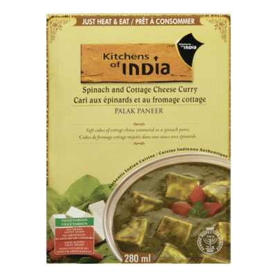 Kitchens of India Cari au fromage cottage et aux épinards Palak Paneer 280 ml, 1,43 $/100ml