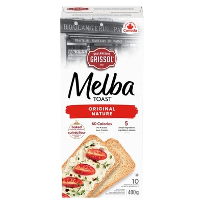 Grissol Melba Toast Original 400 g, $1.62/100g