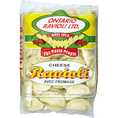 Roman Ontario Ravioli Ravioli with Cheese, Frozen 454 g, $1.32/100g