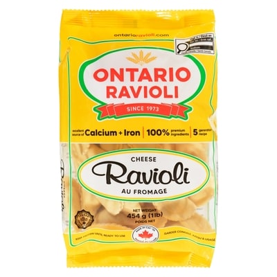 Ontario Ravioli Ravioli with Cheese, Frozen 454 g, $1.21/100g