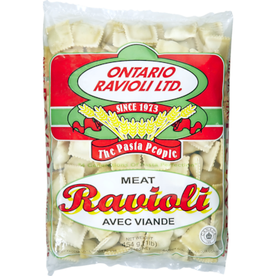 Roman Ontario Ravioli Ravioli with Meat, Frozen 454 g, $1.32/100g