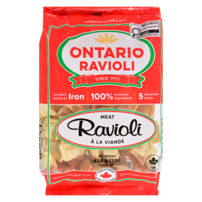 Ontario Ravioli Ontario Ravioli Ravioli with Meat, Frozen 454 g, $1.43/100g