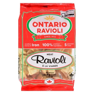 Ontario Ravioli Ravioli with Meat, Frozen 454 g, $1.21/100g