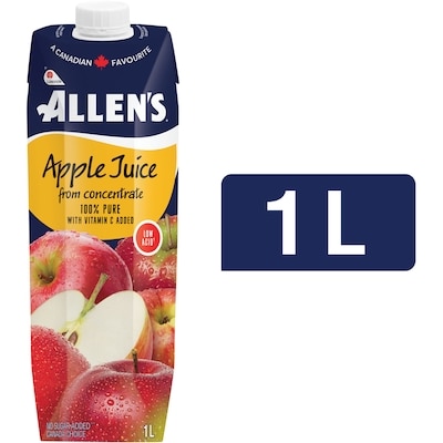 Allen's Pure Apple Juice Low Acid 1 l, $0.17/100ml
